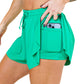 side pocket on the green flowy shorts