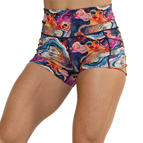 2.5 inch colorful marble patterned shorts
