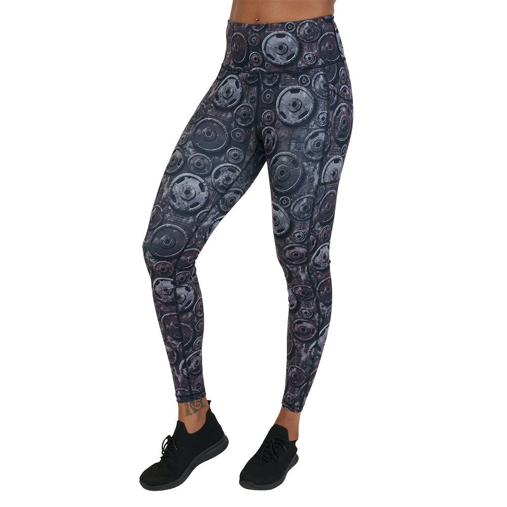 gym plates design leggings