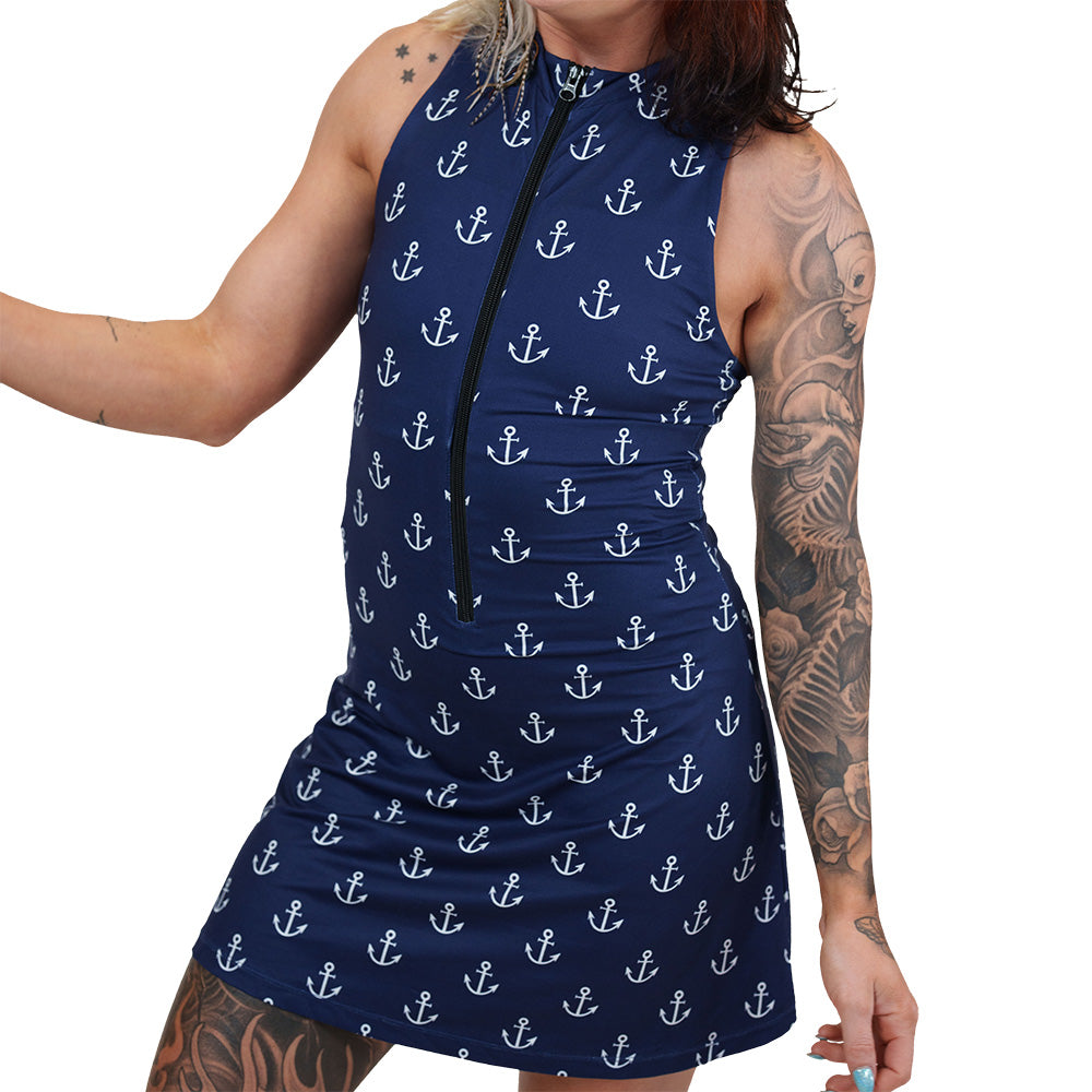 anchor patterned dress