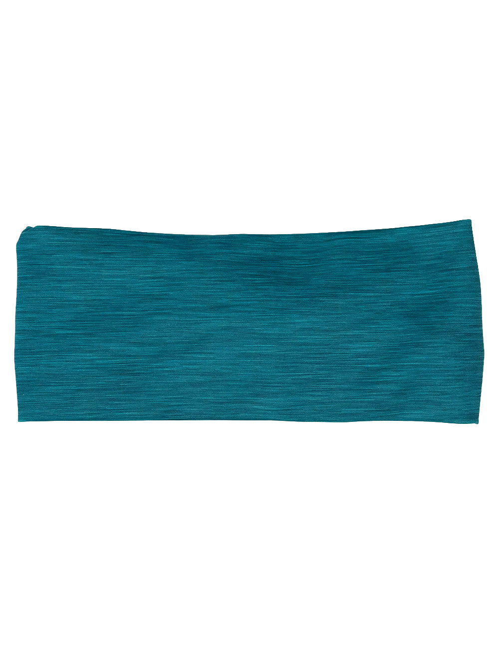 front of the teal green heather pattern headband against a white background