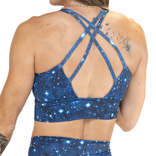 back of starry sky sports bra