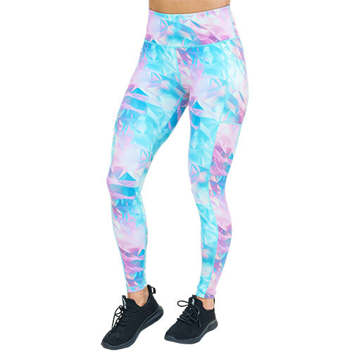 full length iridescent triangle patterned leggings