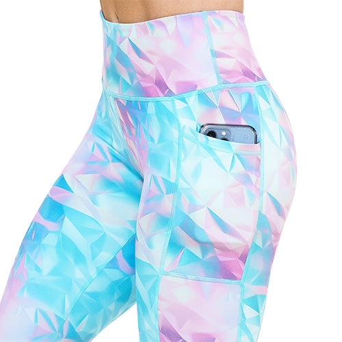 iridescent triangle patterned legging's side pocket