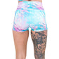back of 2.5 inch iridescent triangle patterned shorts