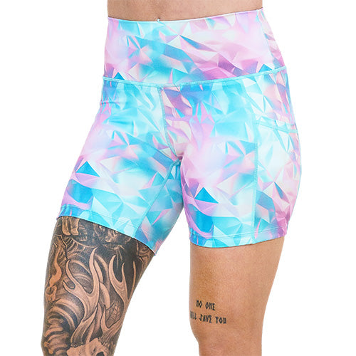5 inch iridescent triangle patterned shorts