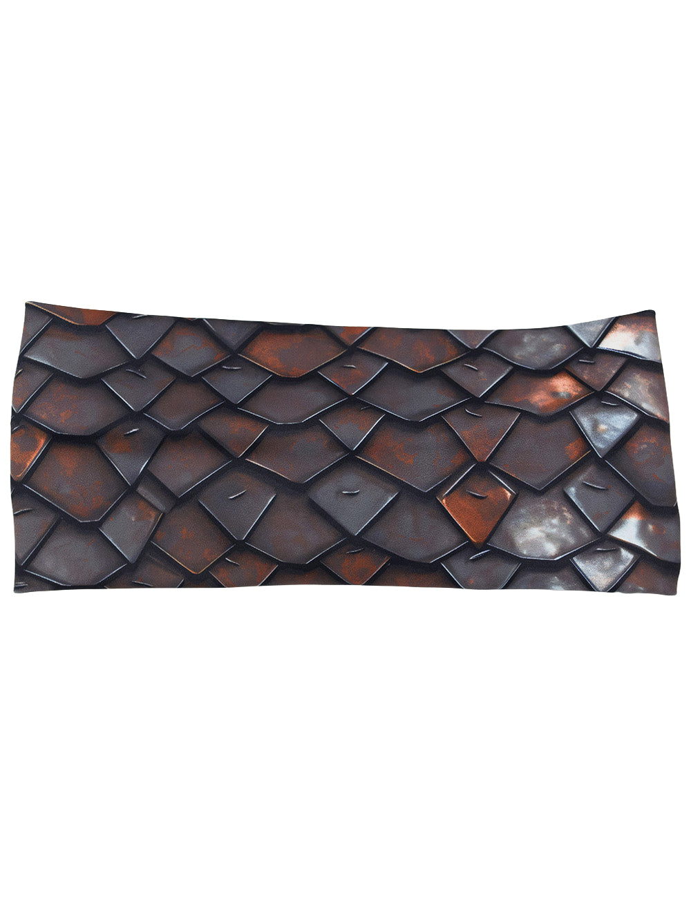 front of the iron scale pattern headband against a white background