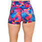back of 2.5 inch colorful triangle print shorts
