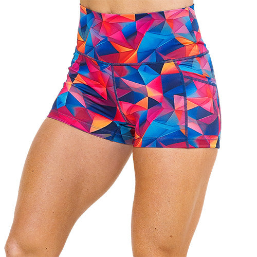2.5 inch colorful triangle print shorts