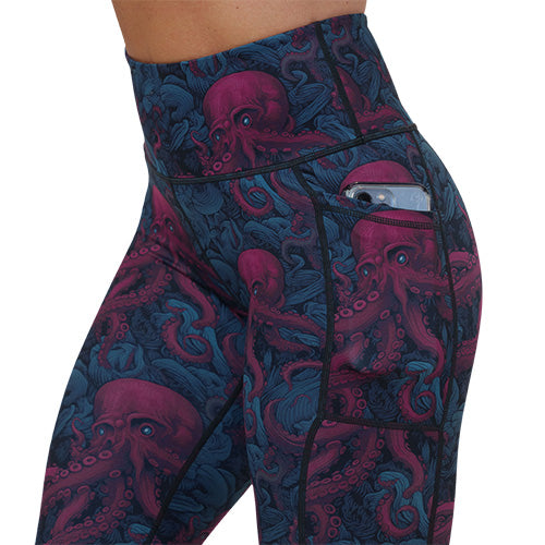 octopus patterned legging pocket