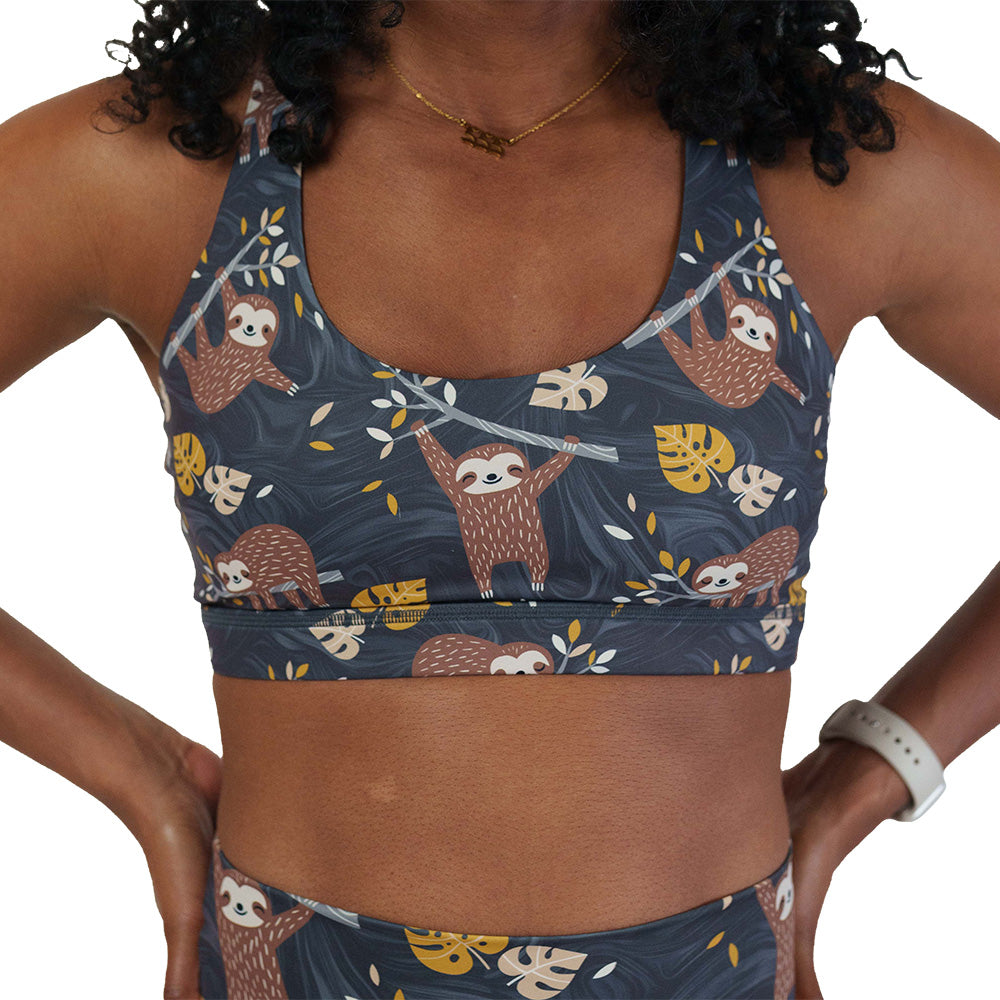 sloth patterned bra