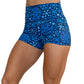 blue snowflake patterned 2.5 inch shorts