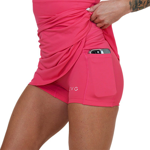 close up of the built in shorts