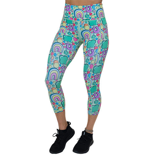 capri length St Patrick's day inspired charms print leggings