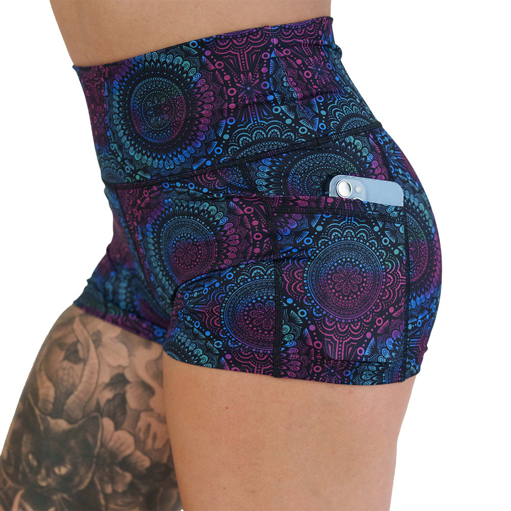 mandala print shorts