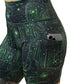 matrix themed short's side pocket