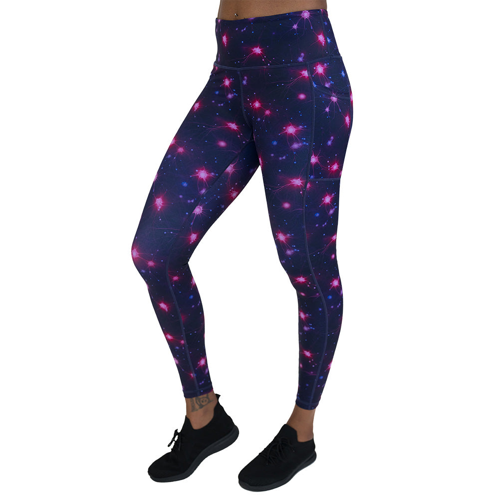 Leggings with a science pattern on them
