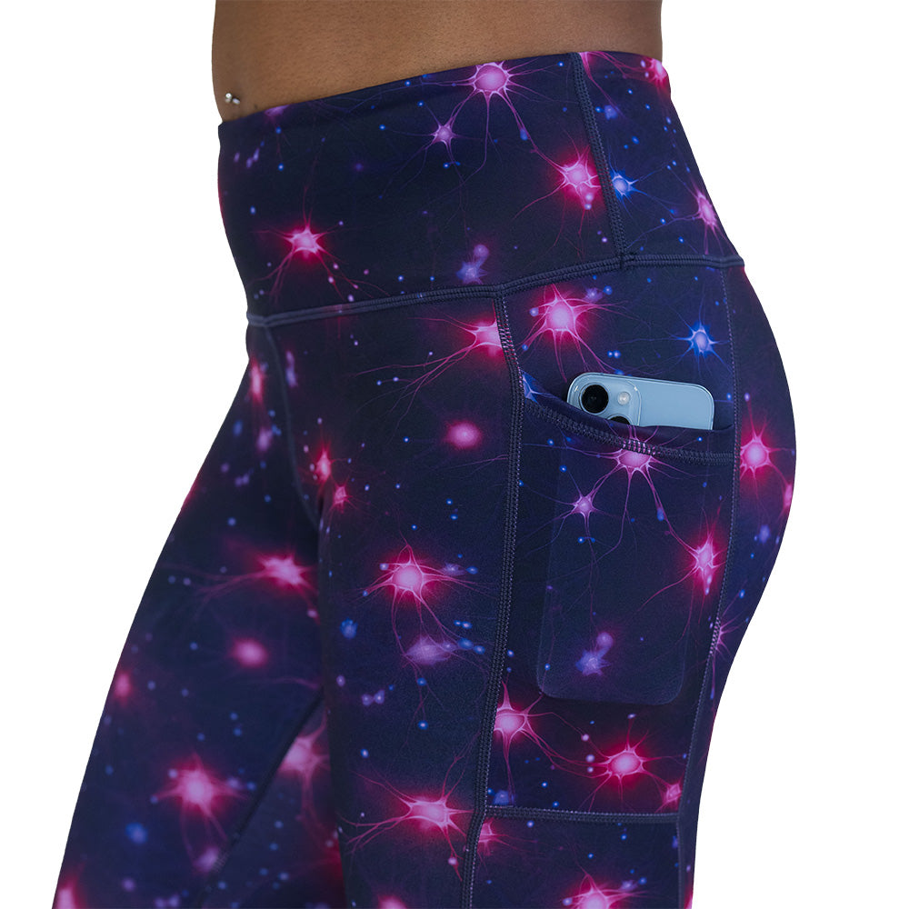 Leggings with a science pattern on them