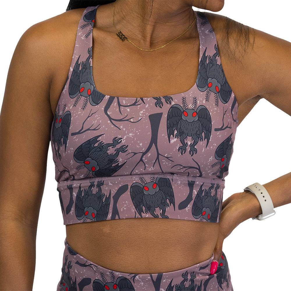 cartoon mothman print bra