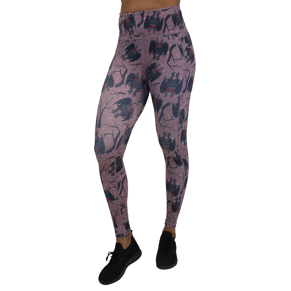 cartoon mothman print leggings