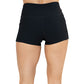 back of 2.5 inch black ribbed shorts