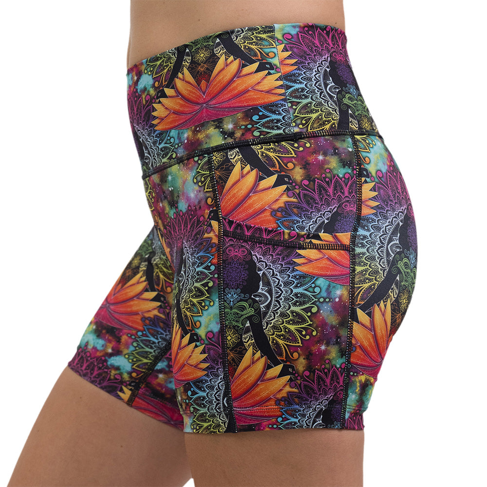 namaste all day 5 inch shorts facing the side