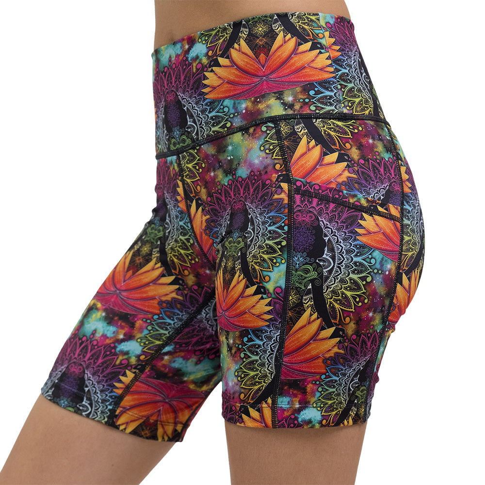 namaste all day 7 inch shorts facing the side