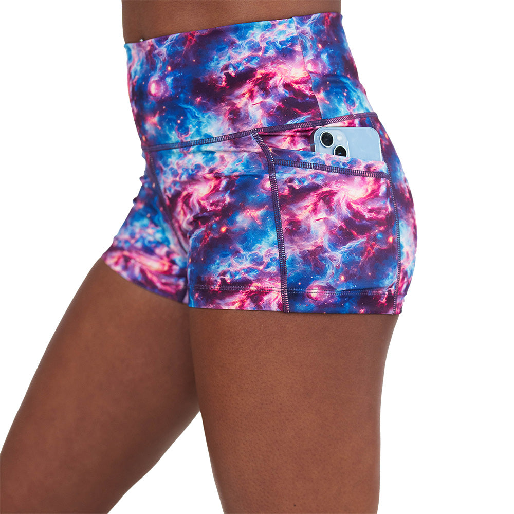 galaxy patterned shorts