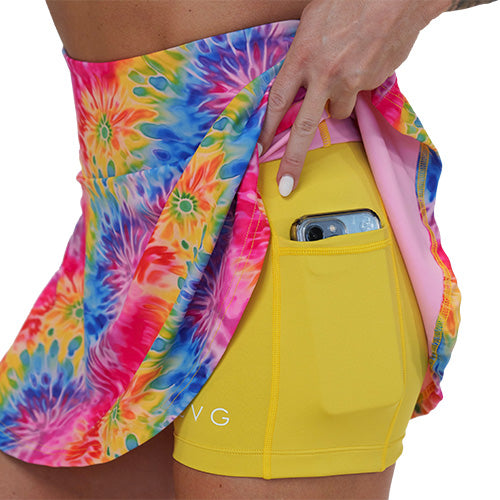side pocket on the rainbow skirt