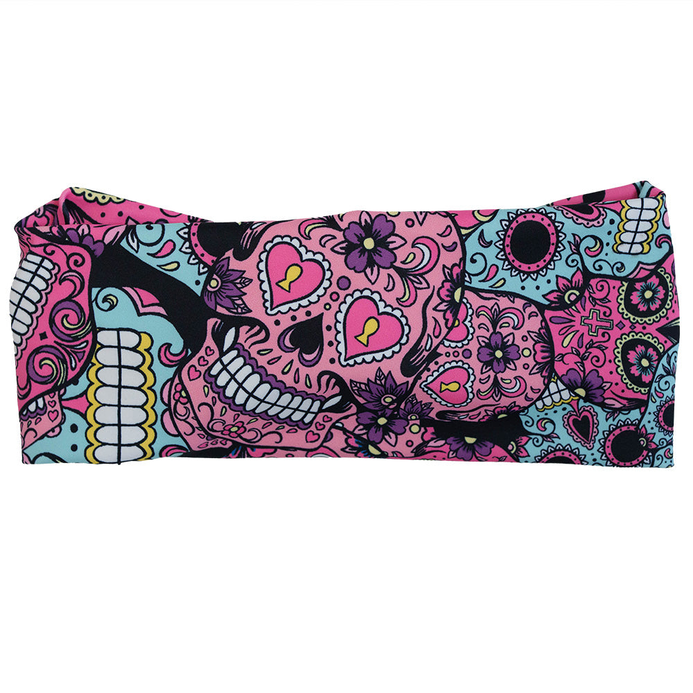 pink, blue & purple skull print headband