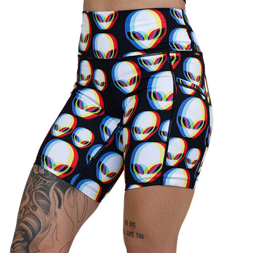 alien patterned shorts