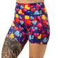 5 inch colorful heart pattern shorts