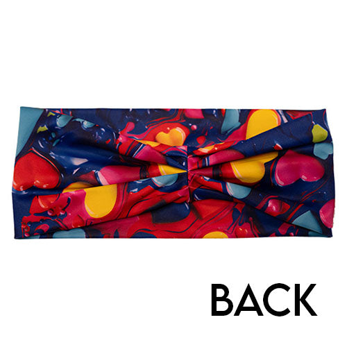 back of colorful heart pattern headband