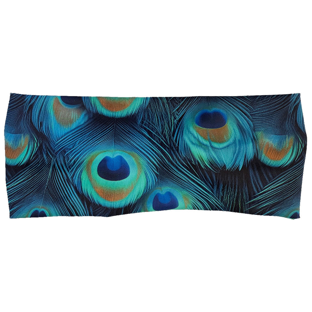 peacock print headband