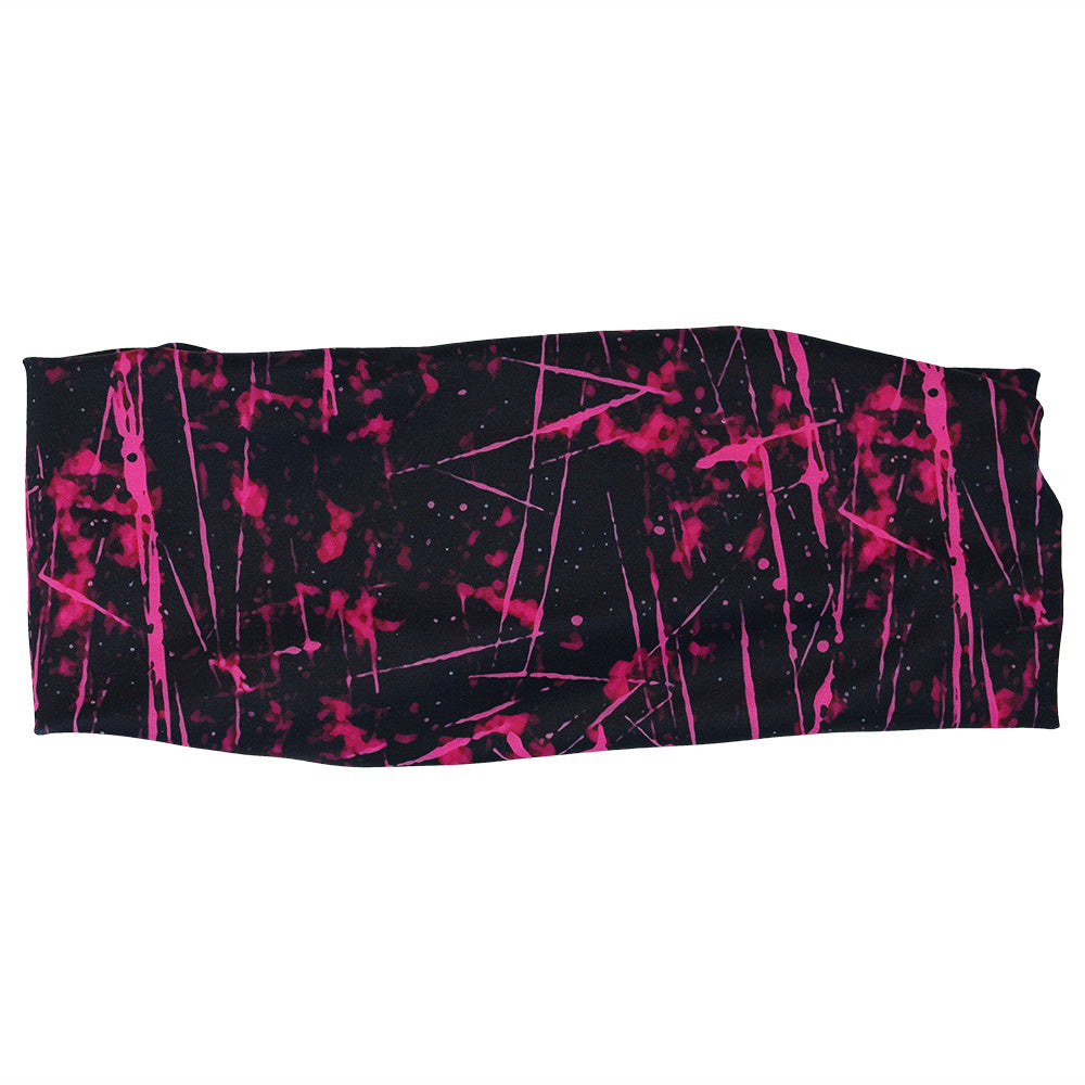 pink paint splatter patterned headband