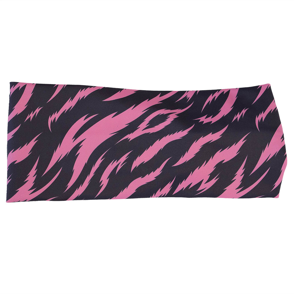 headband with pink and black zebra pattern