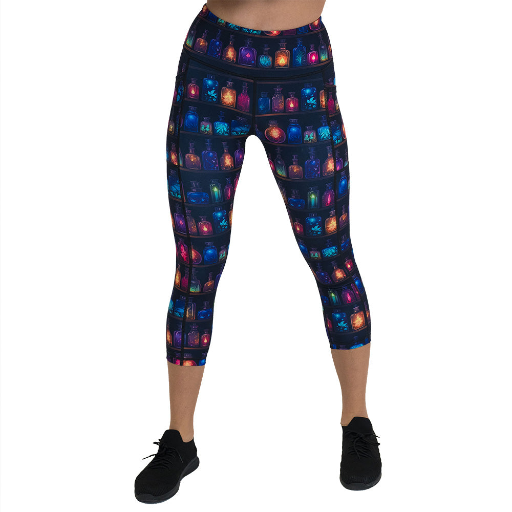 capri length potions patterned leggings