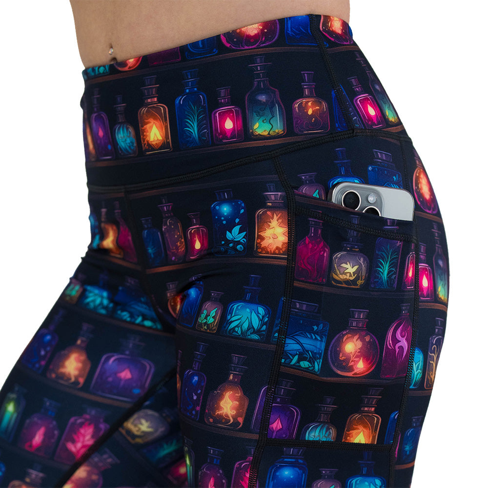side pocket on the potions patterned leggings