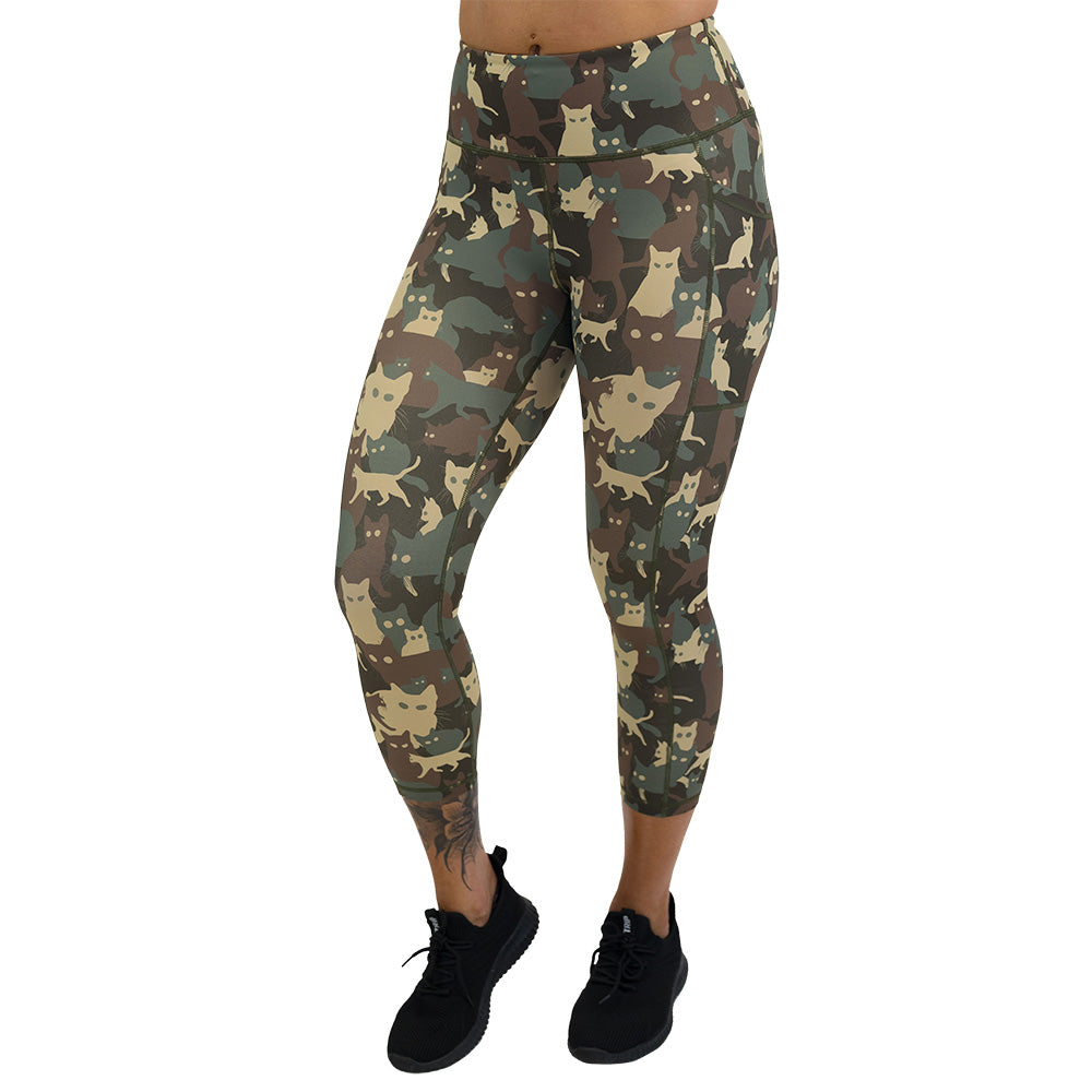 camo cat patterned leggings