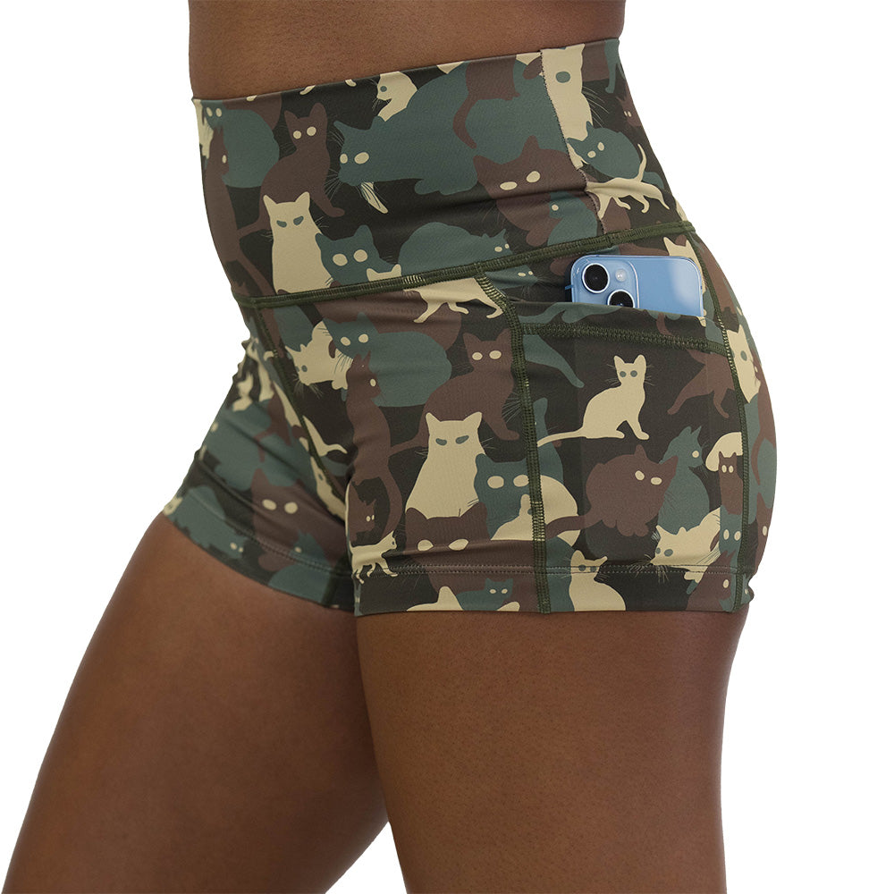 camo cat patterned shorts