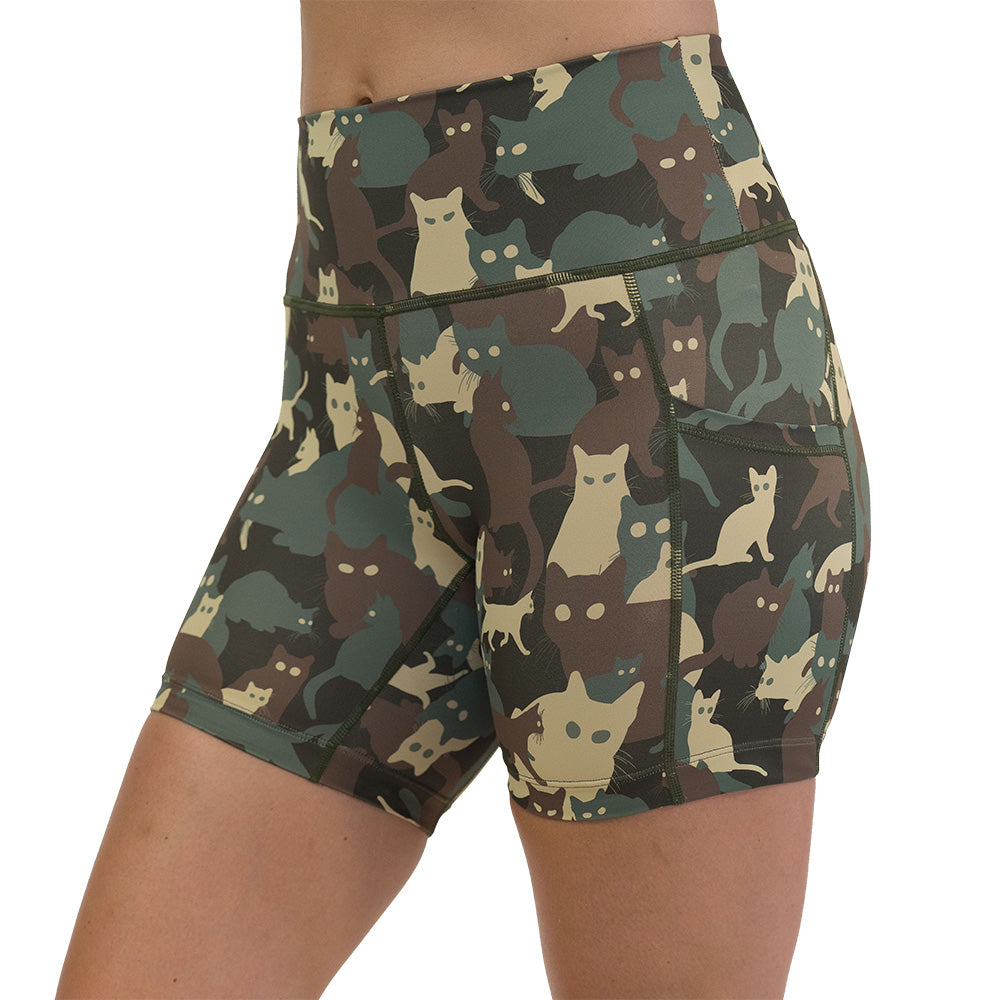 camo cat patterned shorts