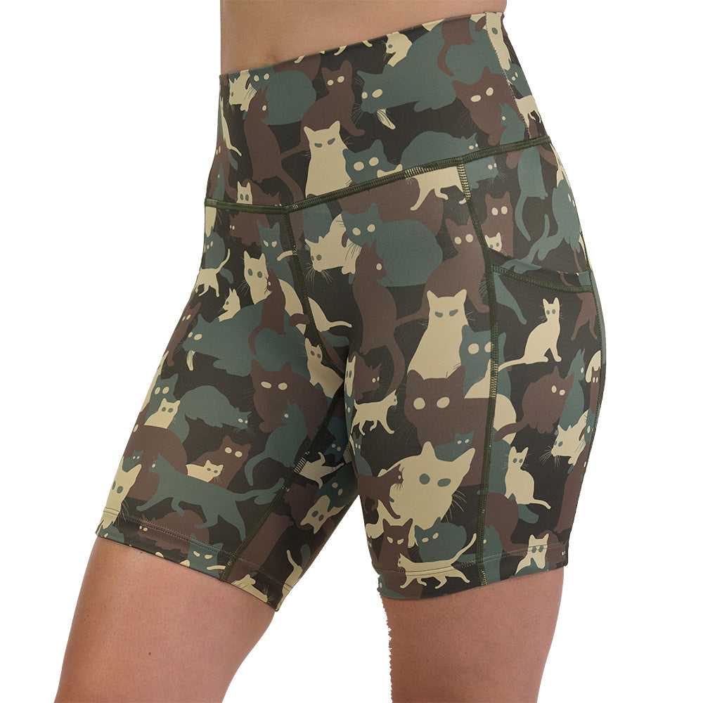 camo cat patterned shorts
