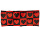 front of black and red heart pattern headband