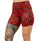 5 inch black and red heart pattern shorts