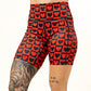 7 inch black and red heart pattern shorts