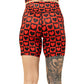 back of 7 inch  black and red heart pattern shorts