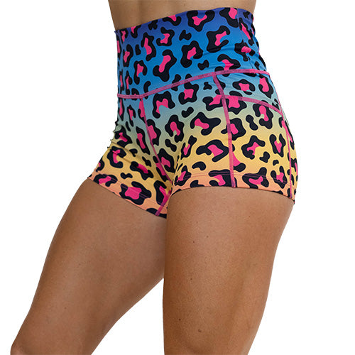 2.5 inch rainbow leopard shorts