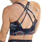 back of paint splatter rose sports bra