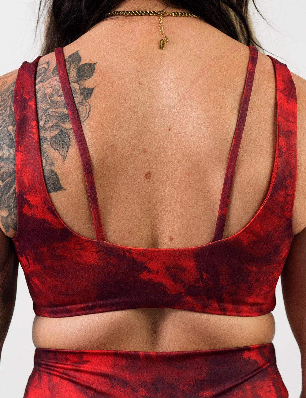 back of the red tie dye bra