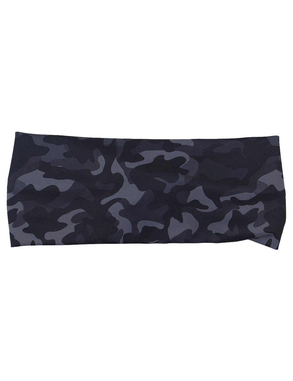 front of the black camo print headband against a white background